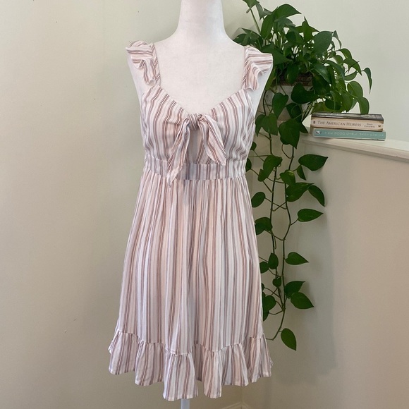 NWT Striped Knotted Mini Dress - Picture 6 of 10